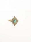 Anello regolabile in stile vintage con pietra azzurra Florence