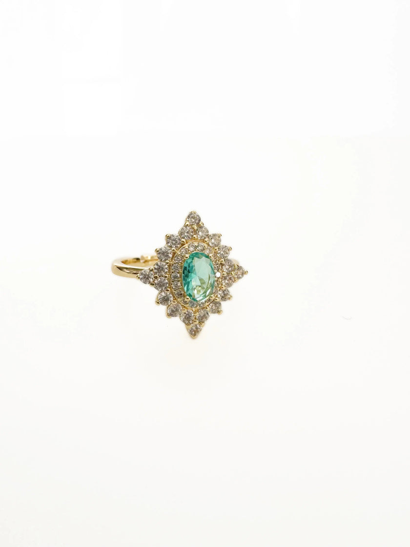 Anello regolabile in stile vintage con pietra azzurra Florence