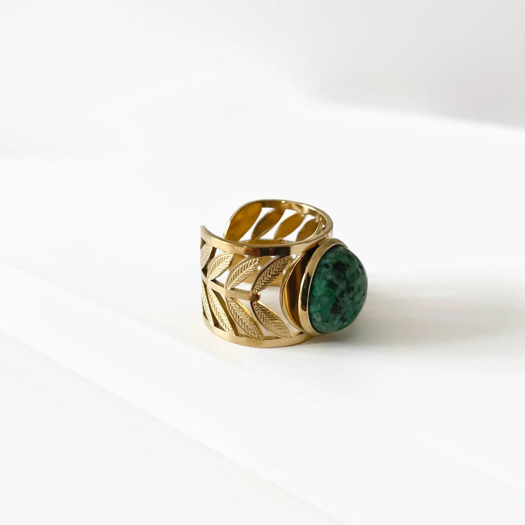 Zariya Luxe 18 Karat vergoldeter Statement-Steinring