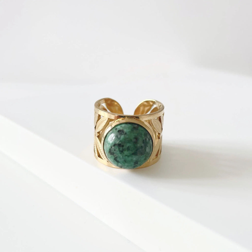 Zariya Luxe 18 Karat vergoldeter Statement-Steinring