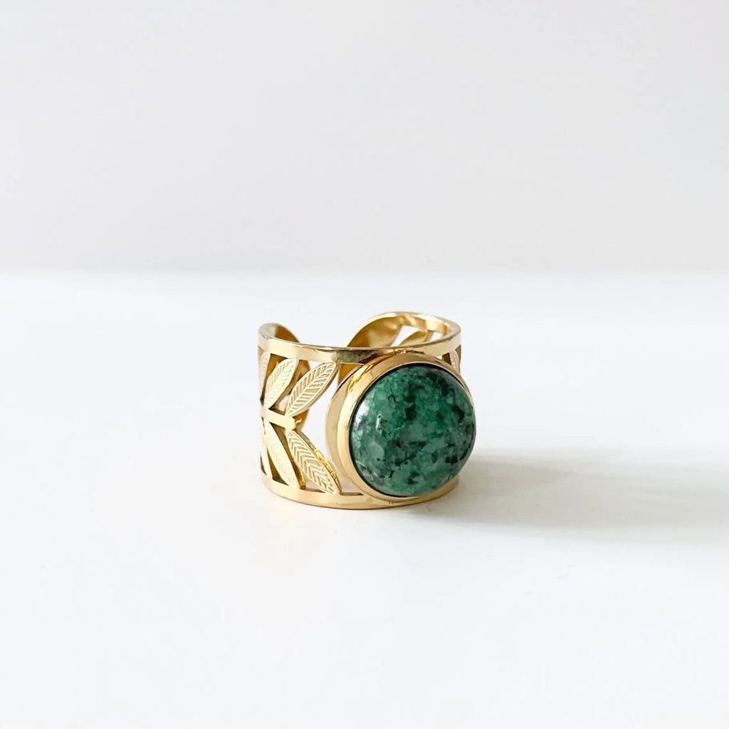 Zariya Luxe 18 Karat vergoldeter Statement-Steinring
