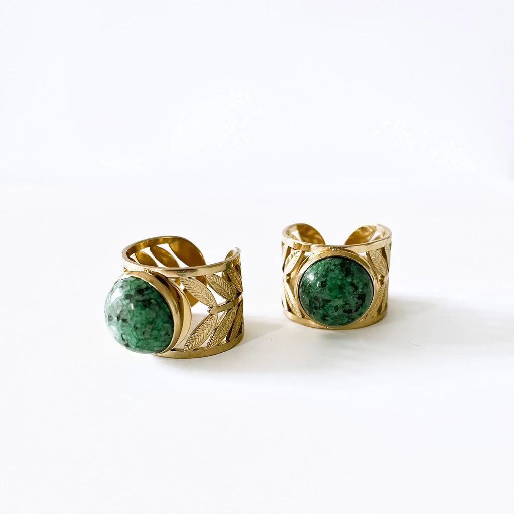 Zariya Luxe 18 Karat vergoldeter Statement-Steinring