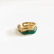 Anello Jolie largo oro e verde