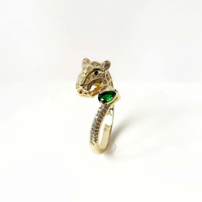 Anillo Pantera Joyas Tono Dorado Suri