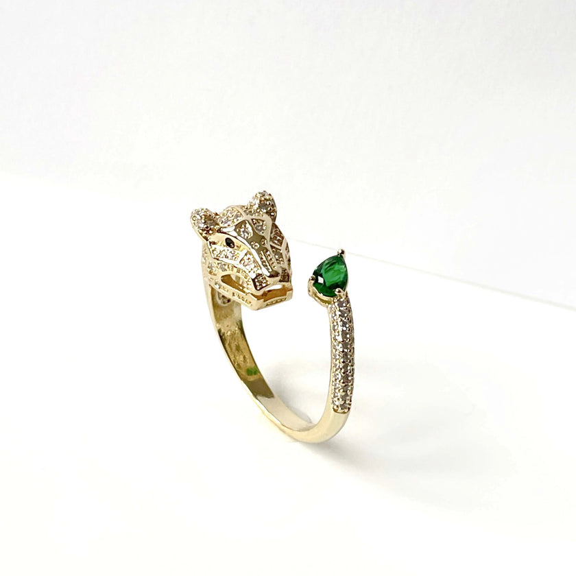 Anillo Pantera Joyas Tono Dorado Suri