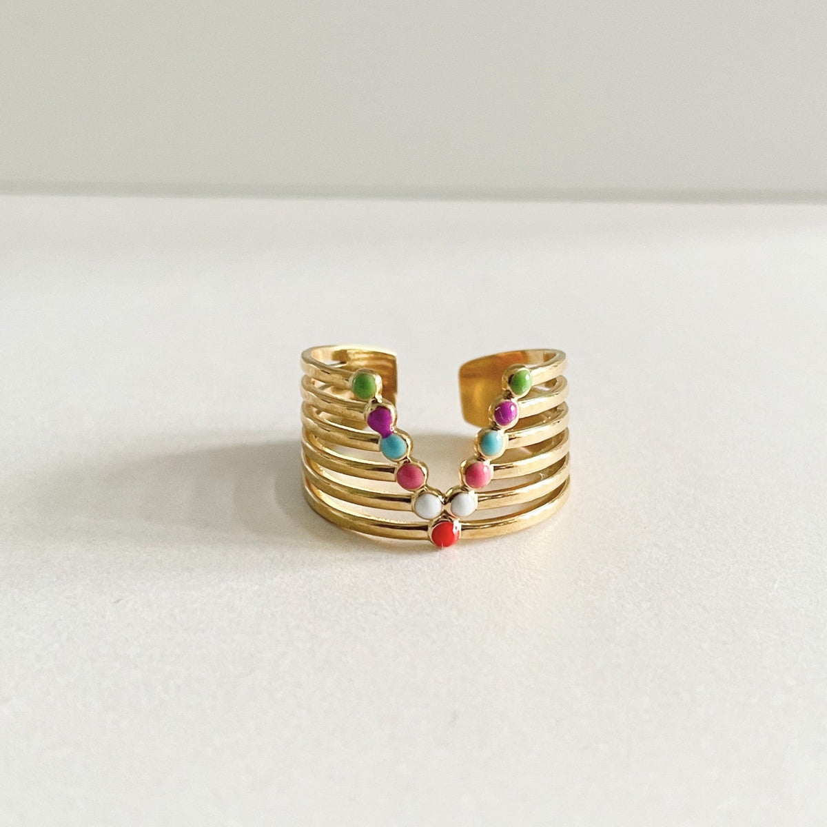 Anillo chapado en oro de 18k Amaya Luxe