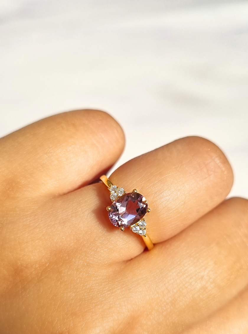 Lavendel Amethist Ring in 18k Goud Vermeil