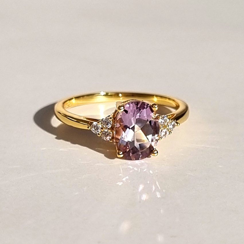 Lavendel Amethist Ring in 18k Goud Vermeil