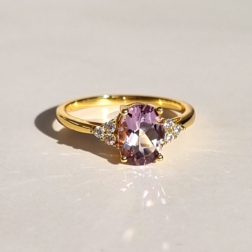 Lavendel Amethist Ring in 18k Goud Vermeil