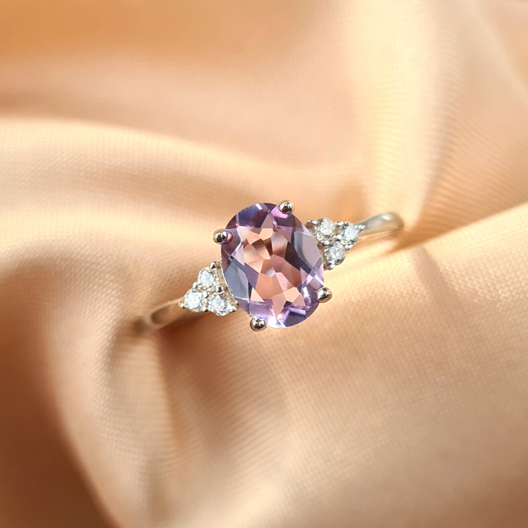 Lavendel Amethist Ring in Sterling Zilver