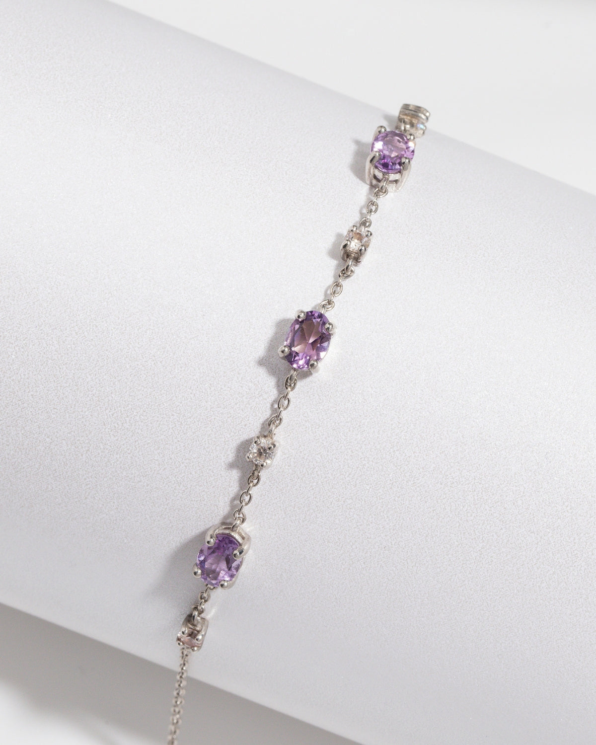 Amethyst Bracelet and Earrings Set in Sterling Silver