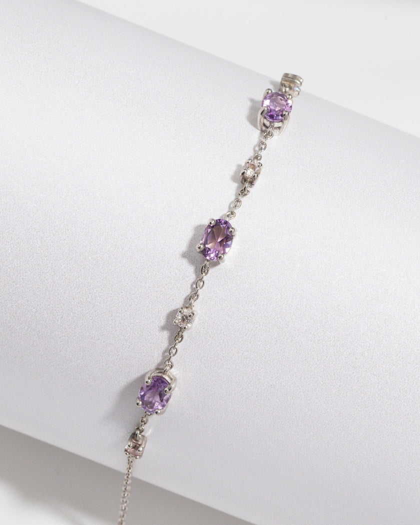 Lavender Amethyst Bracelet in Sterling Silver