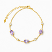 Lavendelametistarmband i 18k guld vermeil