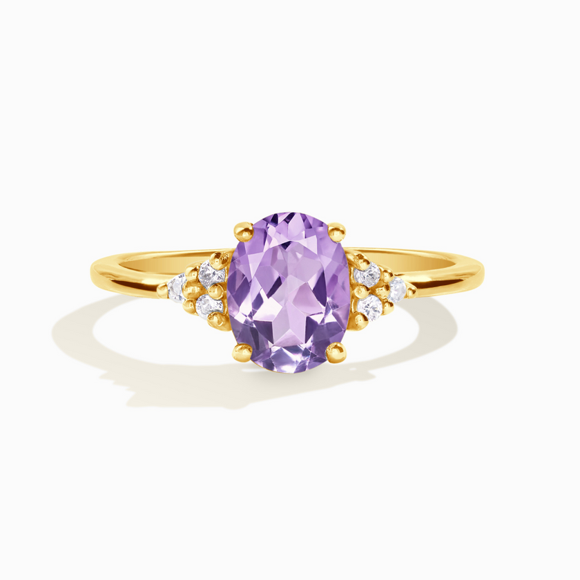 Lavendel Amethist Ring in 18k Goud Vermeil