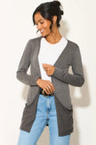 Charcoal Boyfriend Cardigan with Pockets