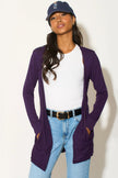 Cardigan oversize viola con tasche