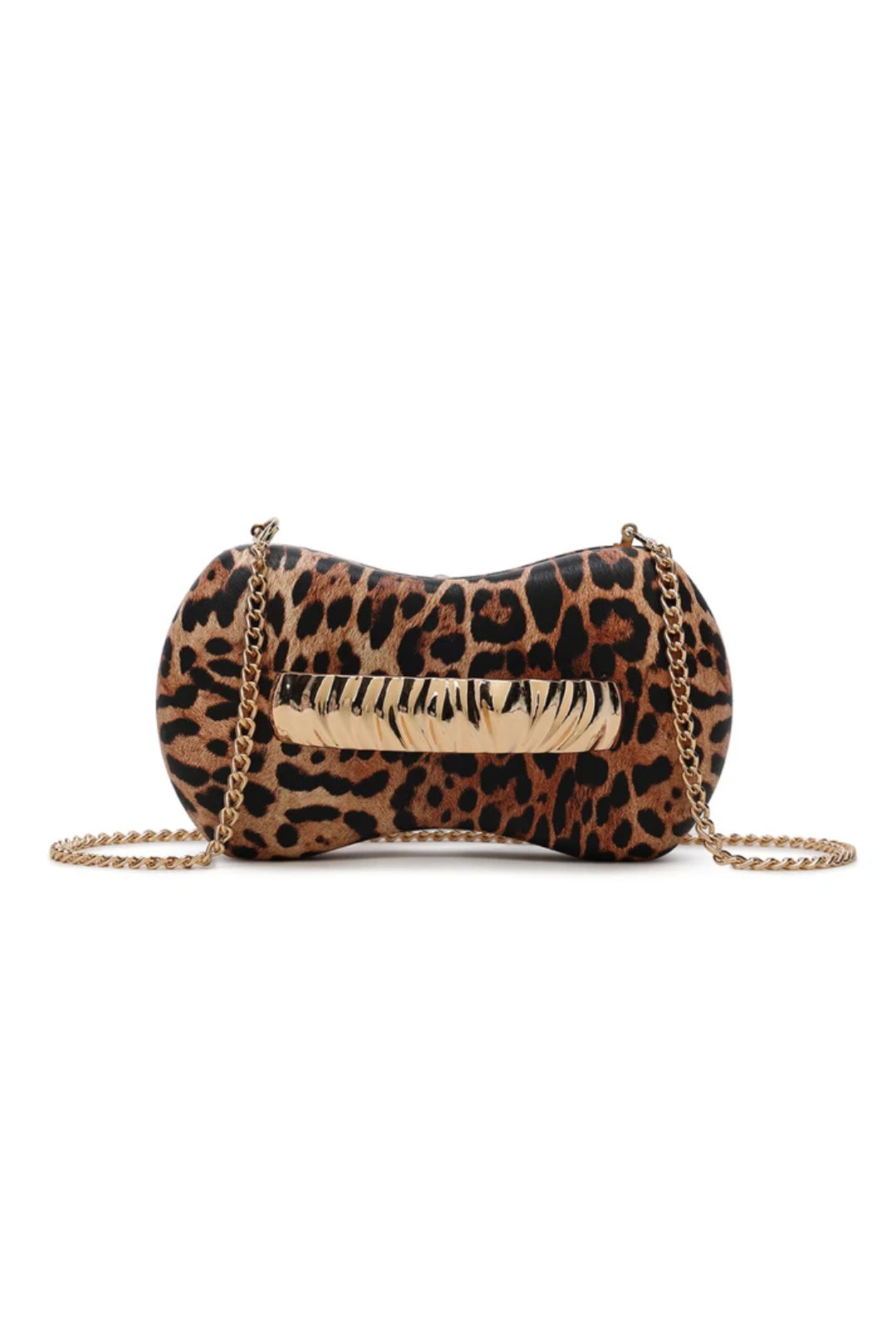 Leopard Print Bow Clutch Bag