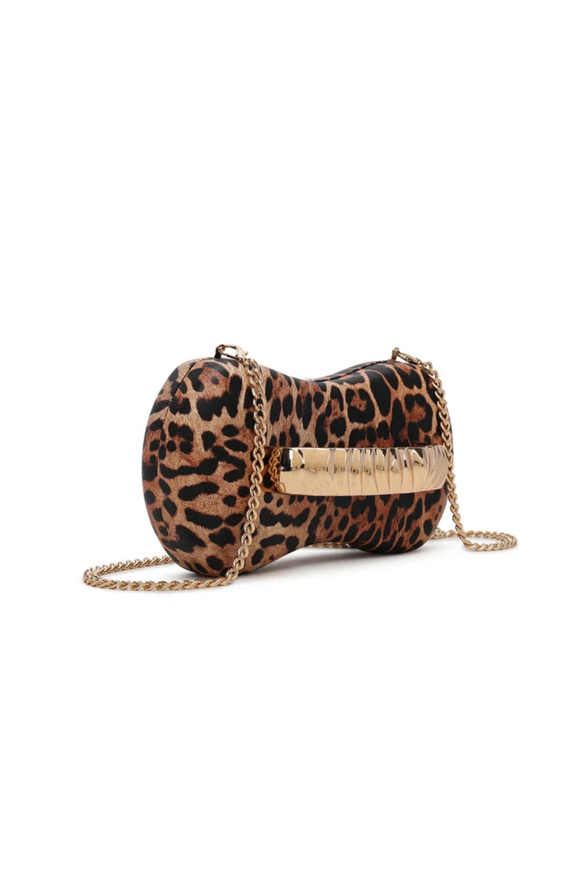 Leopard Print Bow Clutch Bag