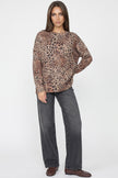 Brown Leopard Print Fine Knit Jumper