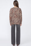 Brown Leopard Print Fine Knit Jumper
