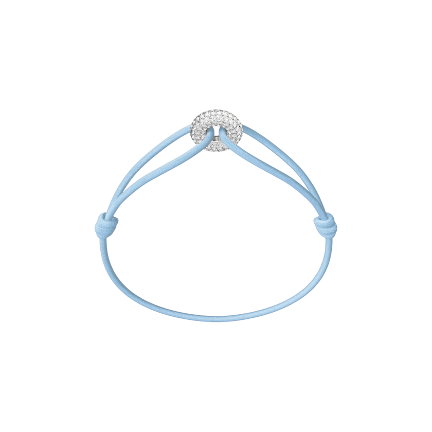 Mini Silver Soho Pavé Cord Bracelet