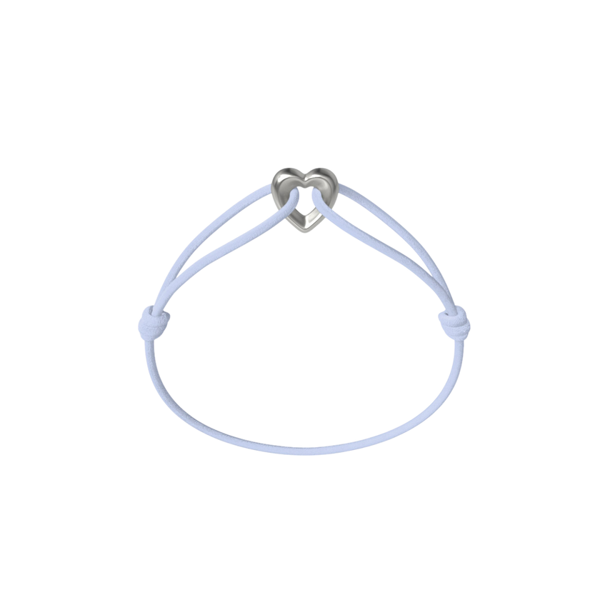 Silver Heart Cord Bracelet