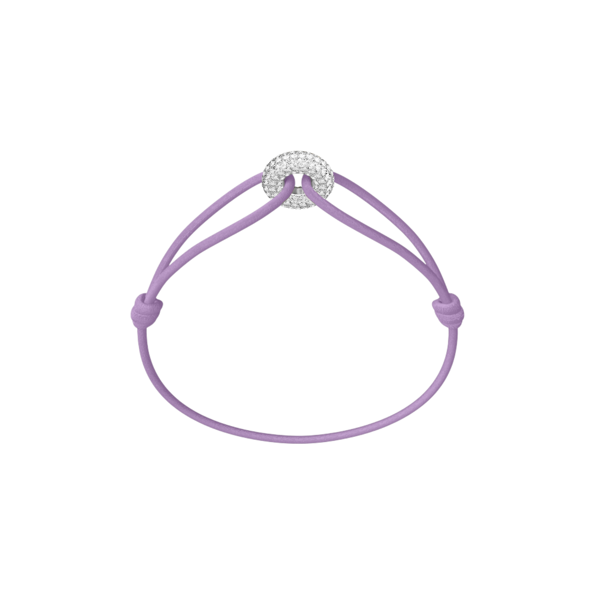 Mini Silver Soho Pavé Cord Bracelet