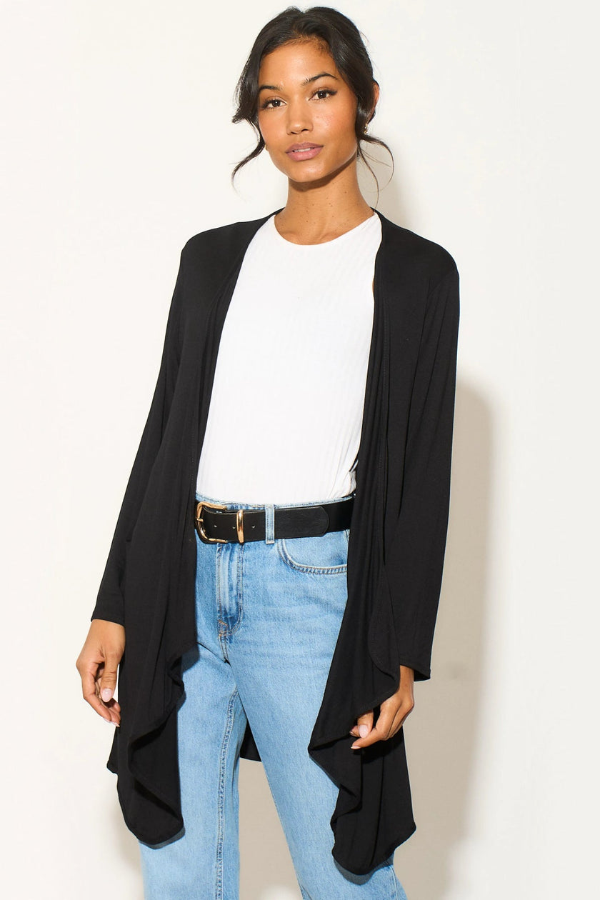Black Waterfall Cardigan