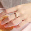 London Blauer Topas Smaragdschliff Eternity Ring in 18k Gold Vermeil
