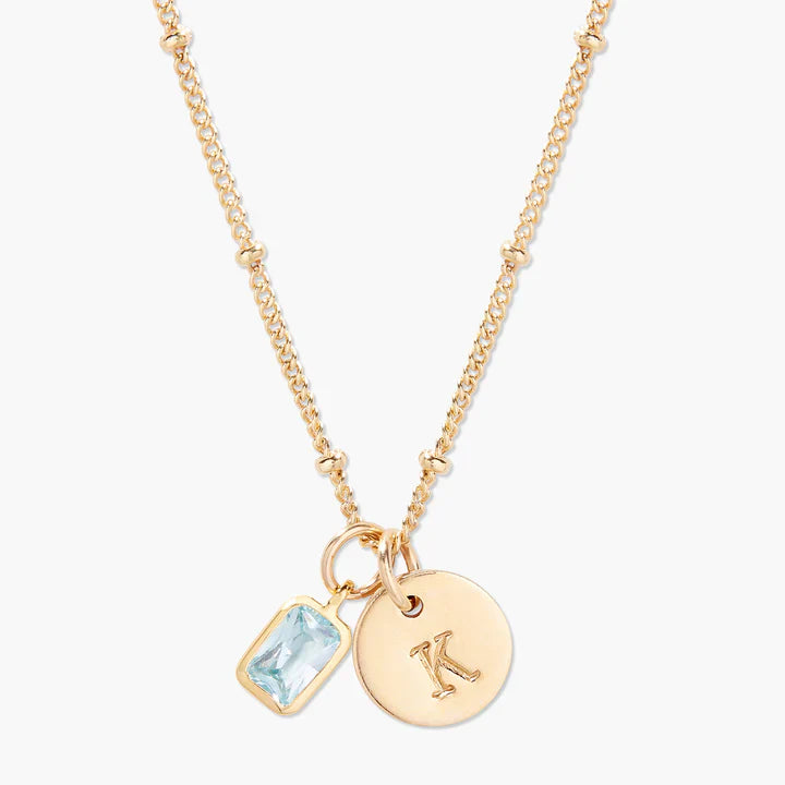 Savae Birthstone Initial Pendant