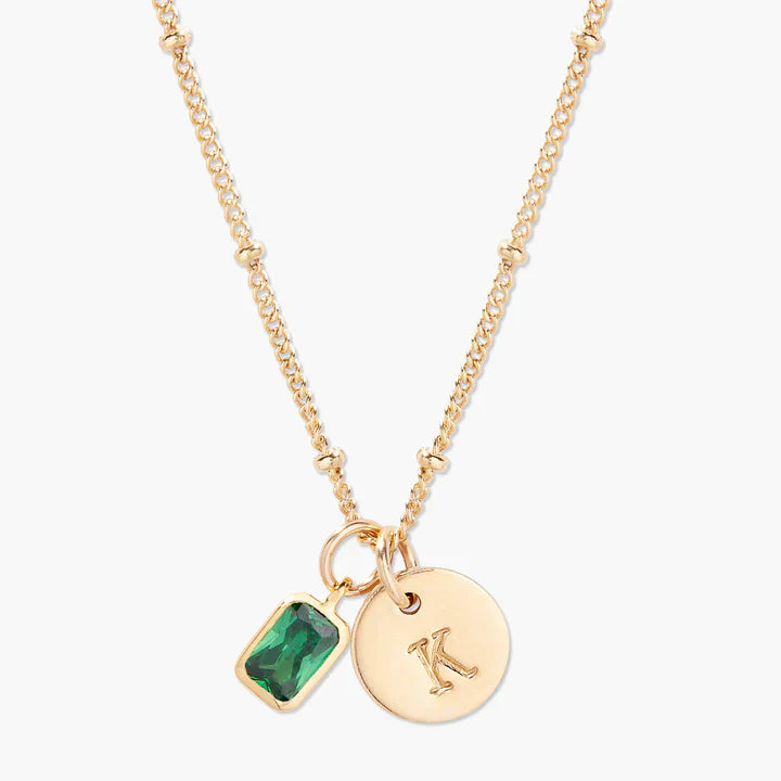 Savae Birthstone Initial Pendant