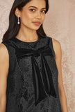 Yumi Black Sequin Bow Tunic Shift Dress