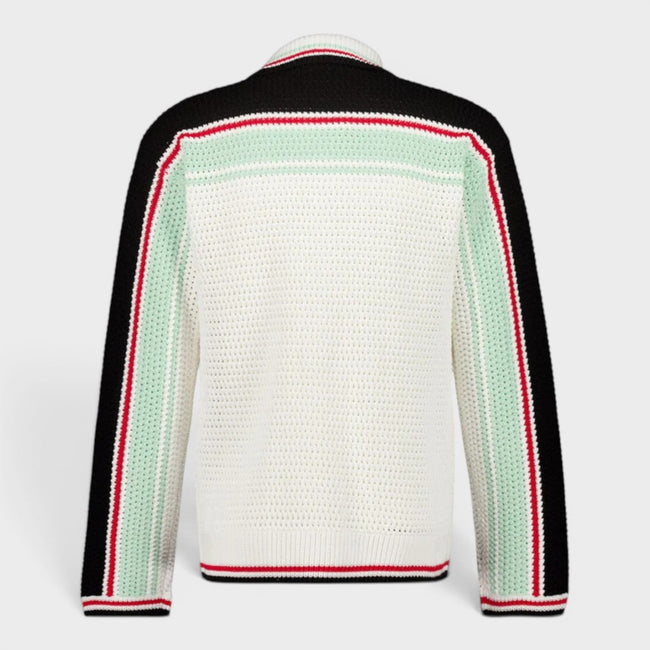 Faux Crochet Shirt Black Multi