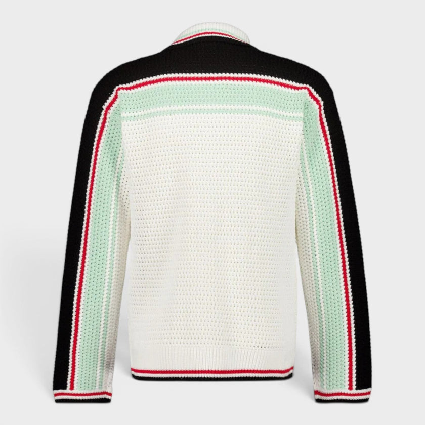 Faux Crochet Shirt Black Multi