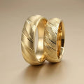 6mm Gold Wedding Band – Diagonal Satin Matte – 9ct/14ct/18ct Gold