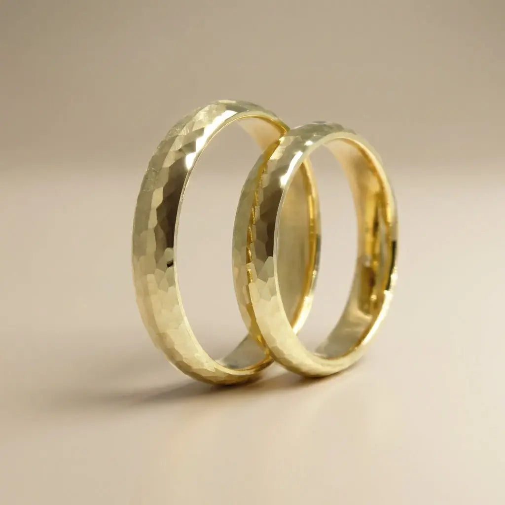 4mm Gold Wedding Band – Faceted – 9ct/14ct/18ct Gold