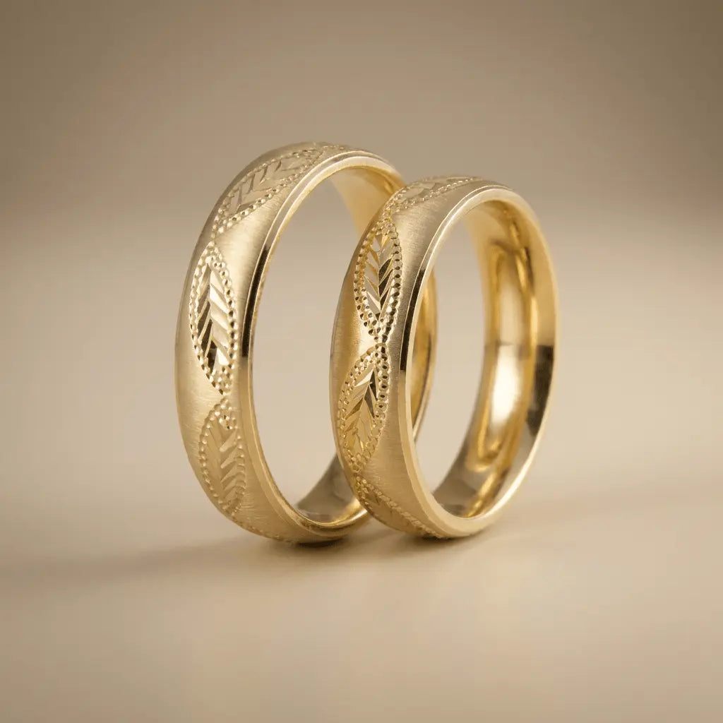 5mm Gold Wedding Band – Engraved Classic – 9ct/14ct/18ct Gold