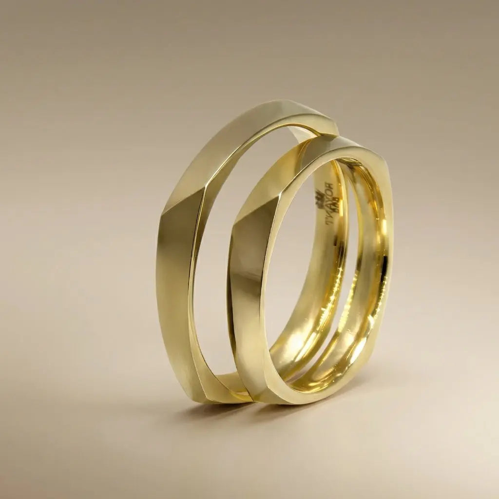 3mm Gold Wedding Band – Faceted Vega – 9ct/14ct/18ct Gold
