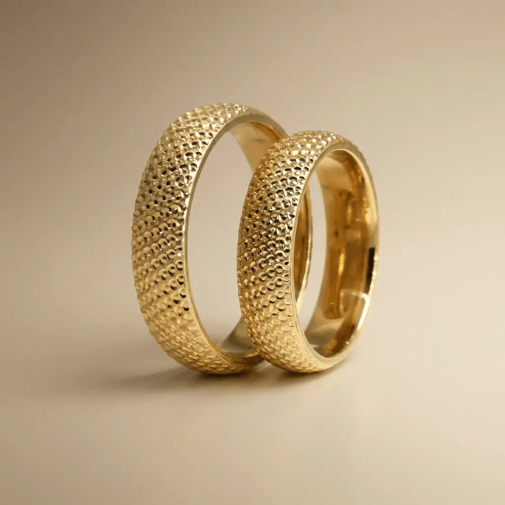 5mm Gold Wedding Band – Granulated Texture – 9ct/14ct/18ct Gold