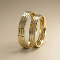 4.5mm Gold Wedding Band – Grid Pattern – 9ct/14ct/18ct Gold