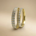 3.5mm Gold Wedding Band – Linear Contrast – 9ct/14ct/18ct Gold
