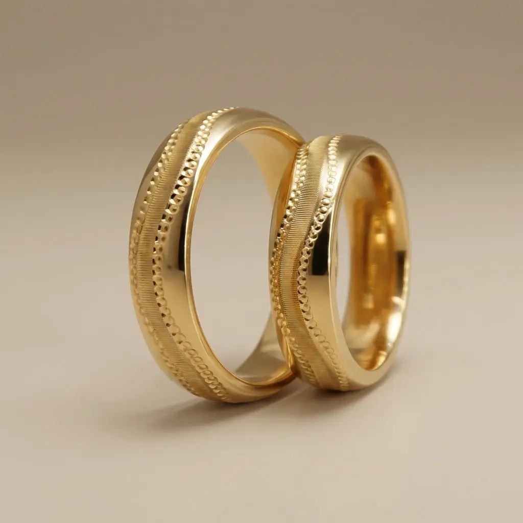 5mm Gold Wedding Band – Milgrain Edge – 9ct/14ct/18ct Gold