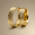 6mm Gold Wedding Band – Pyramid Faceted – 9ct/14ct/18ct Gold
