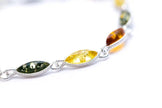 Bracciale in ambra multicolore taglio marquise