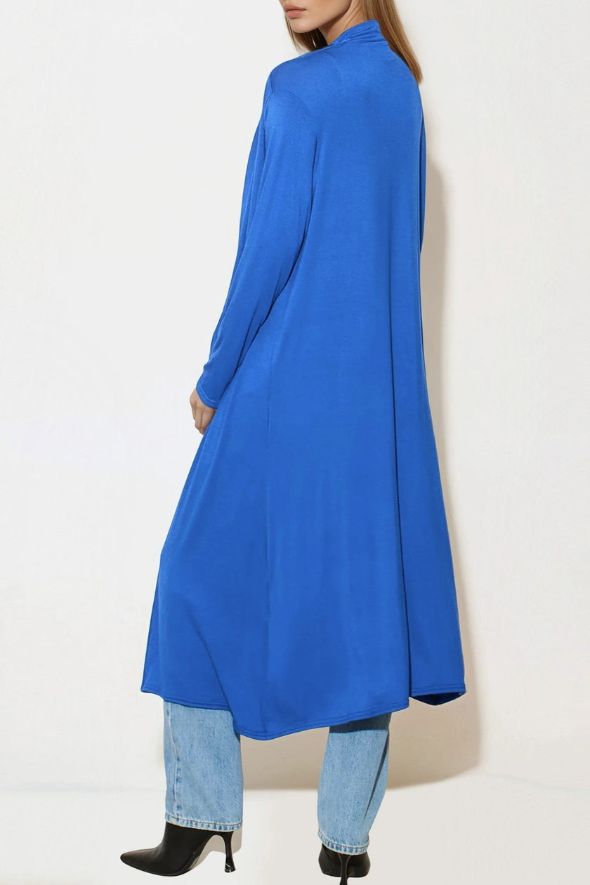Kongeblå lang cardigan i jersey