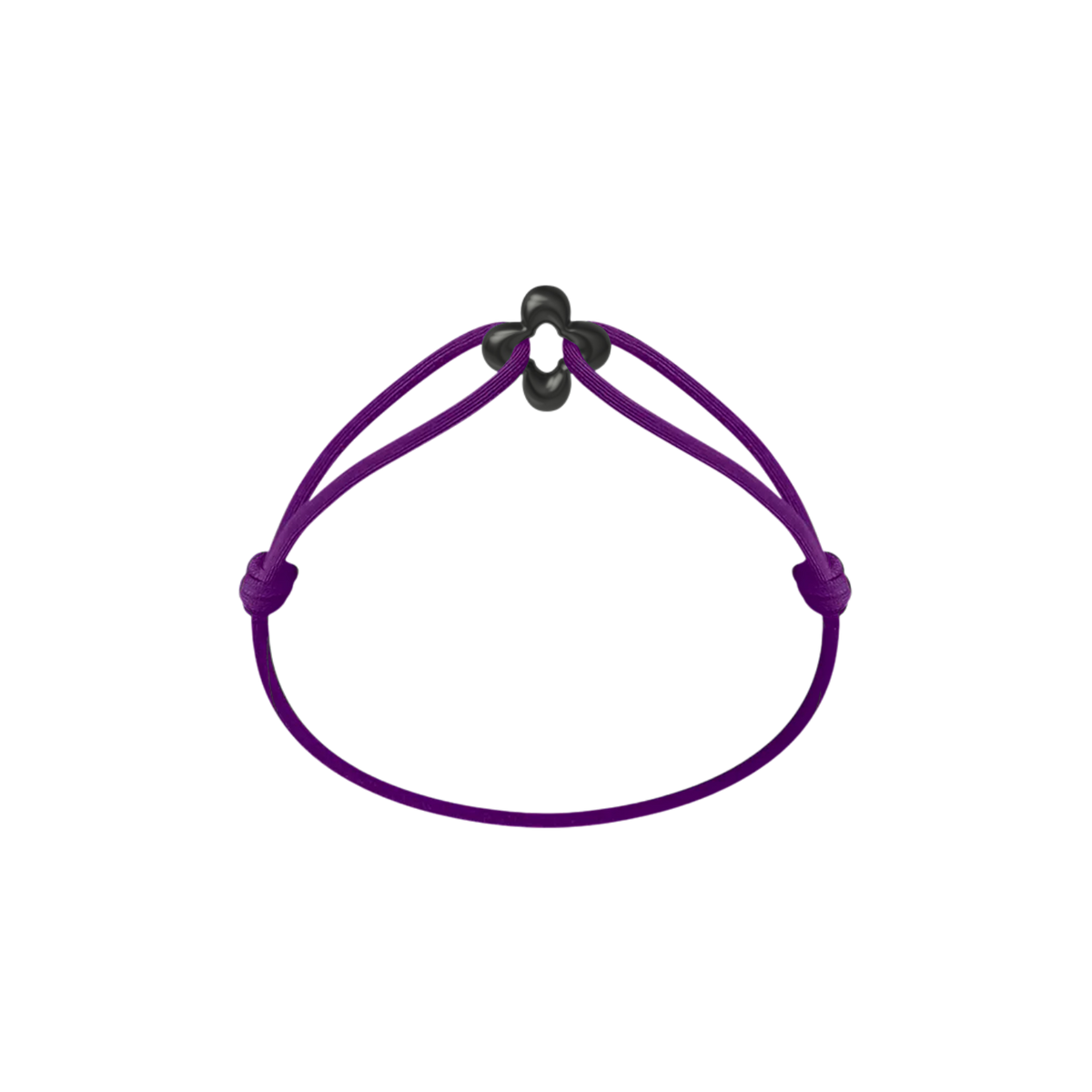 Mini Black Clover Cord Bracelet