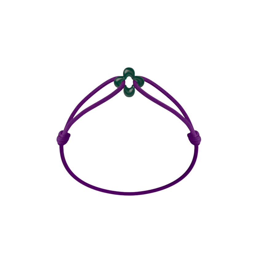Mini Green Clover Cord Bracelet