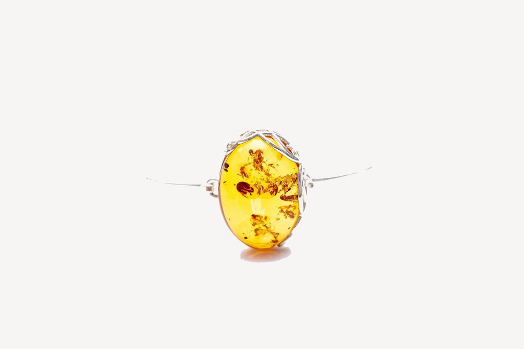 Modern Baltic Amber Fixed Bangle