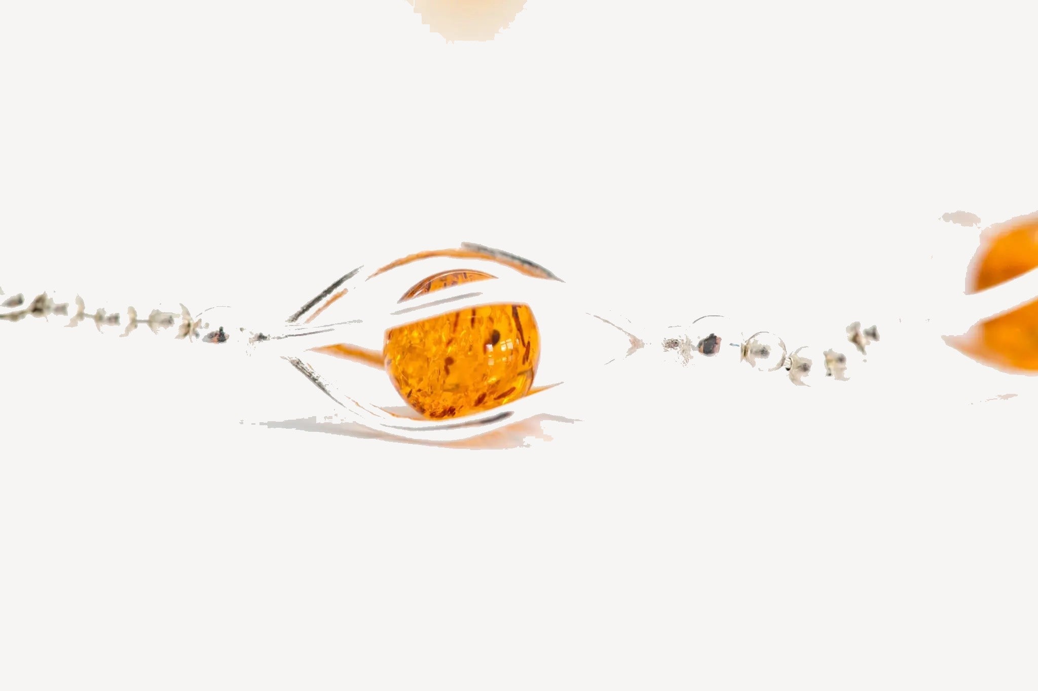 Modern Caged Amber Spheres Bracelet
