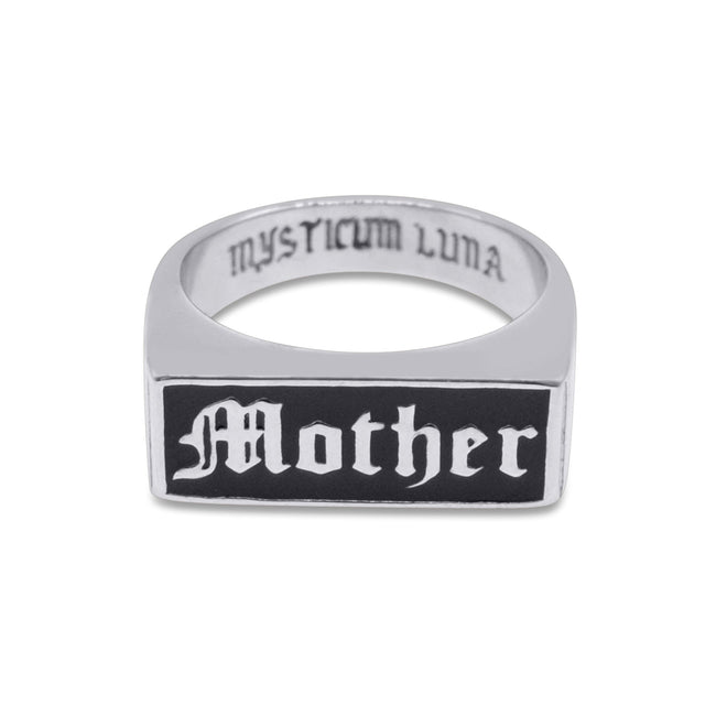 Mother Enamel Signet Ring